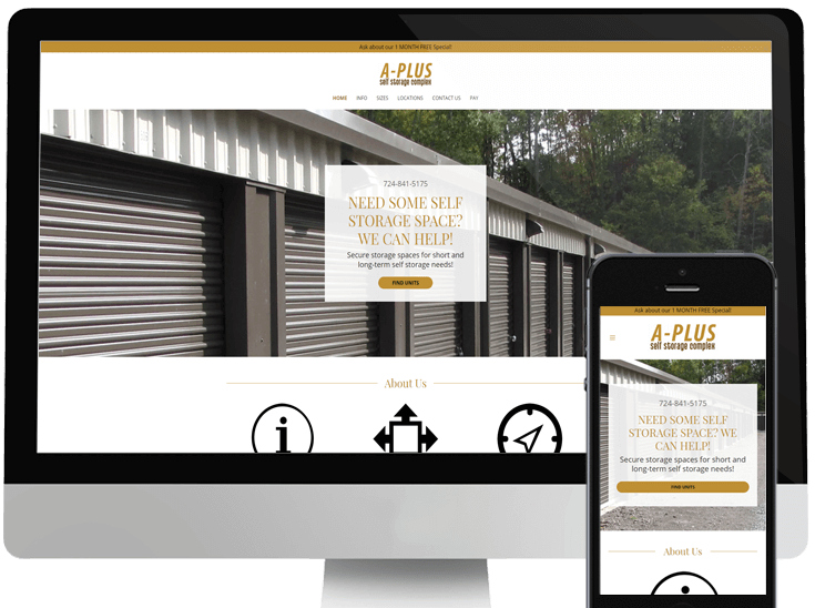 Website Design for A-Plus Self Storage Complex