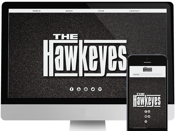 Website Design for Rock band The Hawkeyes