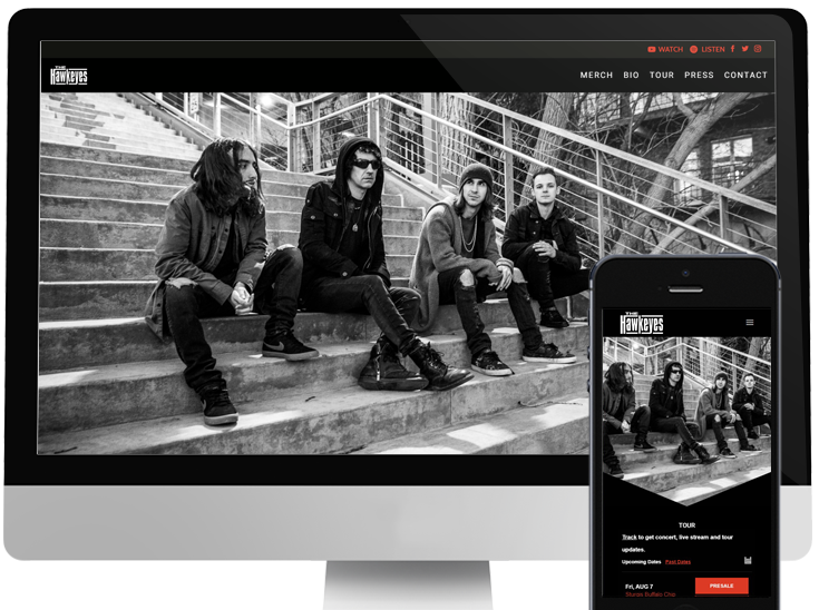 Website Design for Rock band The Hawkeyes